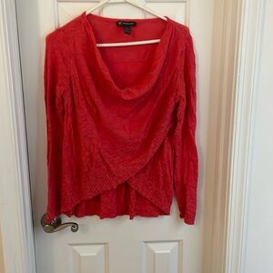 Inc coral cowl neck wrap sweater size M worn once coral